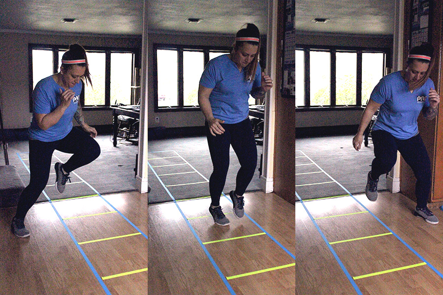 Hopping through the Pro Gaff® agility ladder