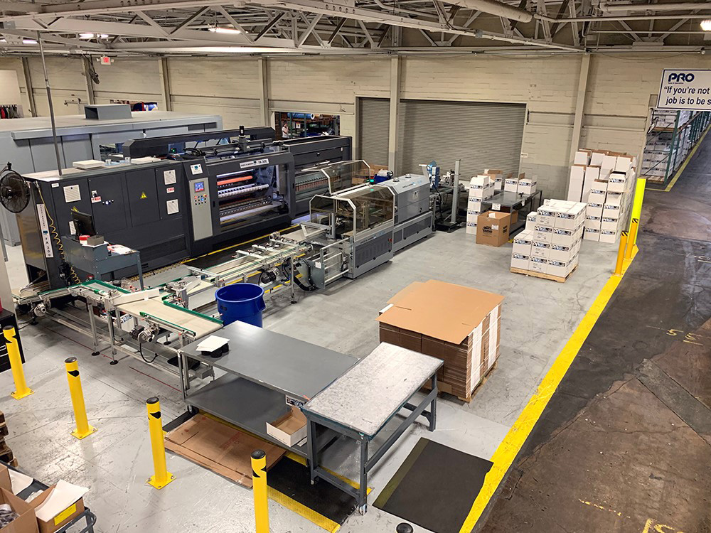 Overhead view of Pro Tapes new G&A FA300 wide web slitter