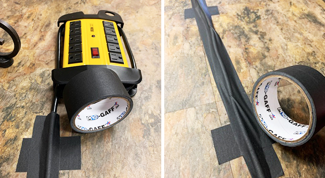Pro Gaff is the perfect tape for holding down speaker cables, power cords, extension cords