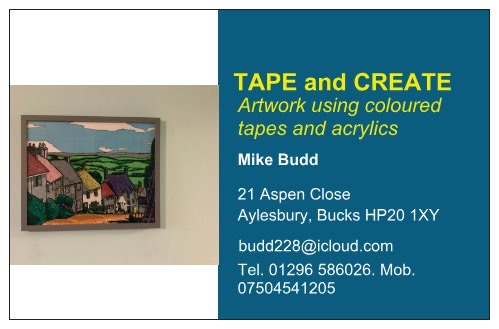 Contact information for Michael Budd and his Tape and Create tape art workshop