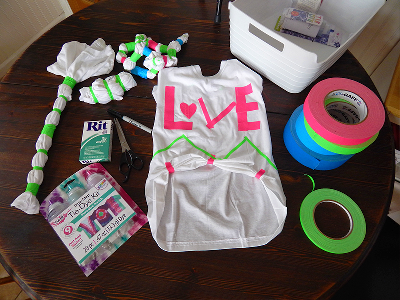 All the different methods we tried for dyeing with Pro Gaff® tape! Some of the methods were a little more successful than others...