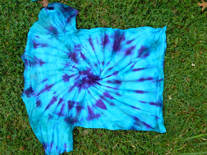 One of our finished tie-dye shirts! Isn't it beautiful?
