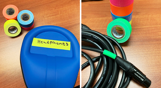 Use Pro Gaff to label your equipment, microphones, cases and more