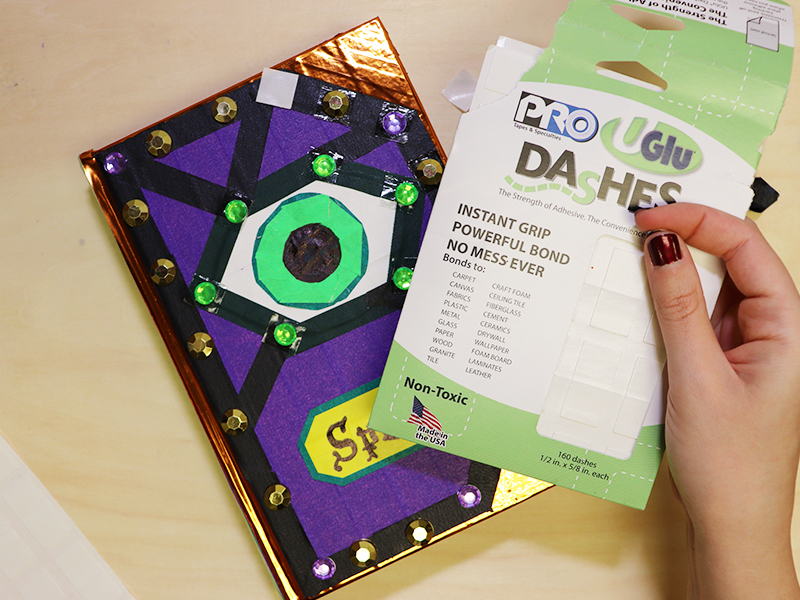 use uglu to stick on shiny gems and other decorations